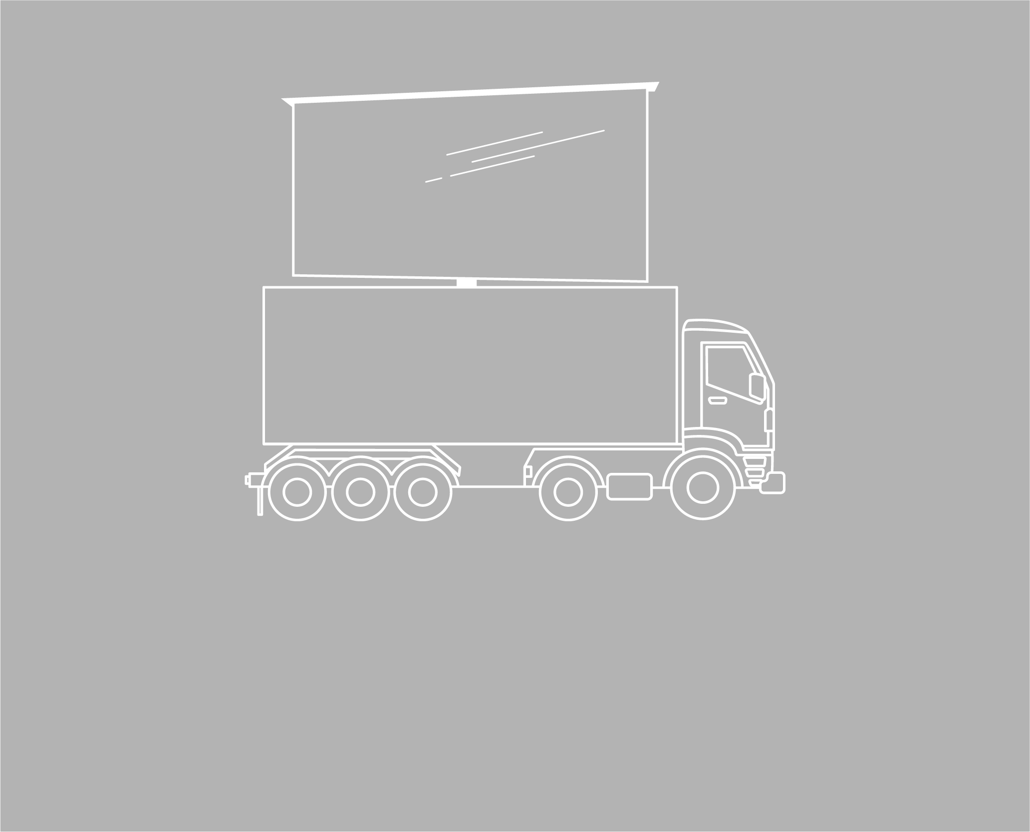 Illustration d'un camion remorque à écran